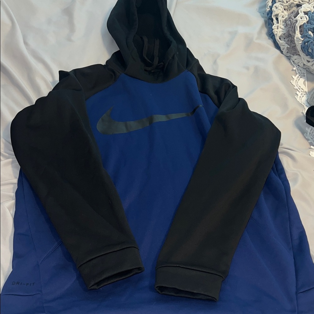 Nike Black and Blue Dri-FIT Hoodie